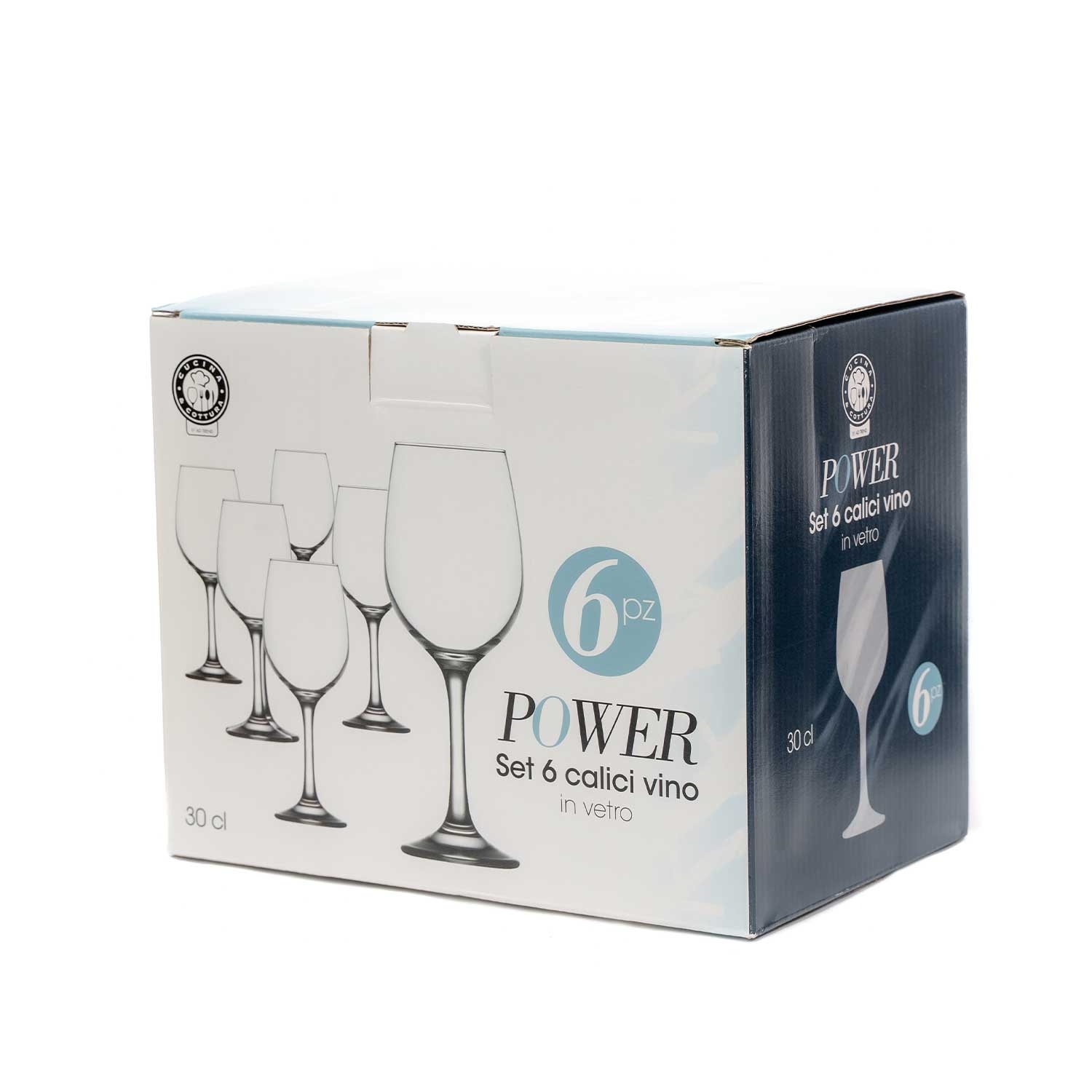 Set 6 pahare cu picior, gama Power, din sticla, capacitate 230ml