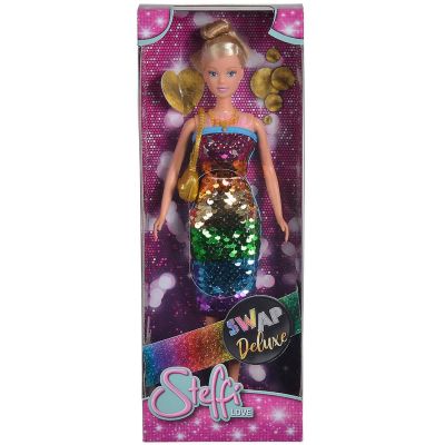 Papusa Steffi Cu Rochita Cu Paiete Curcubeu Deluxe Edition, Steffi Love