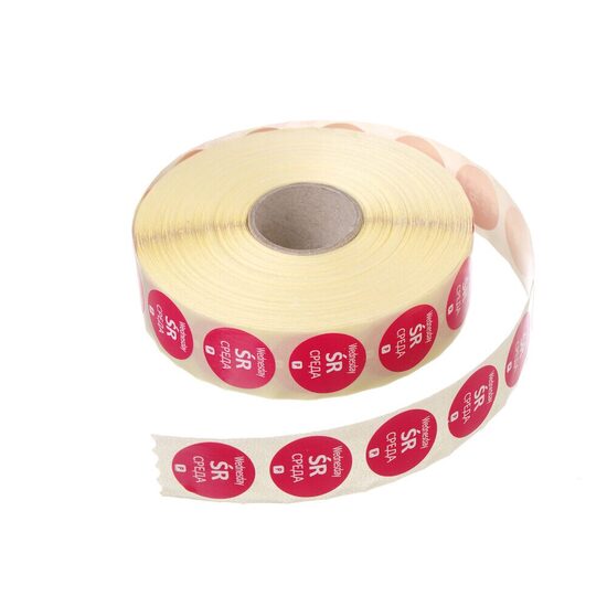 Stickere zilnice pt siguranta alimentelor, reutilizabile, HENDI, Miercuri, 1000 buc. rola, 1000 buc., 25x25mm RO - BG - EN