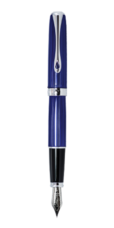 Stilou DIPLOMAT Excellence A2, cu penita M, din otel inoxidabil - Sky Line Blue Chrome