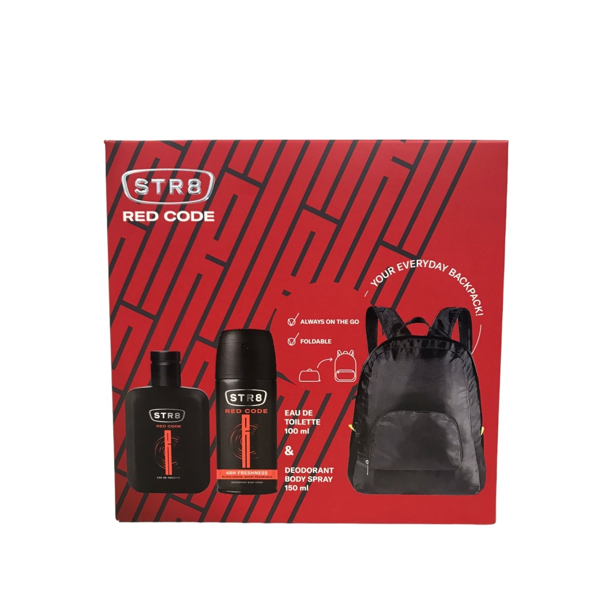 STR8 RED CODE EDT100+DEO SPRAY150+BACKPACK SET CADOU