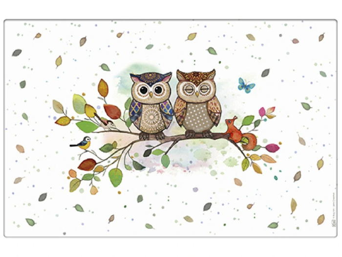 Suport farfurie Bug Art  Couple de Chouettes Multicolor Kiub