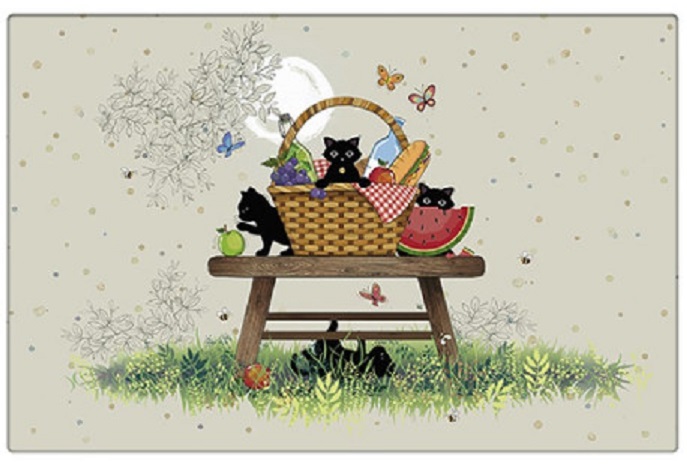 Suport farfurie Bug Art Pisici la picnic Multicolor Kiub