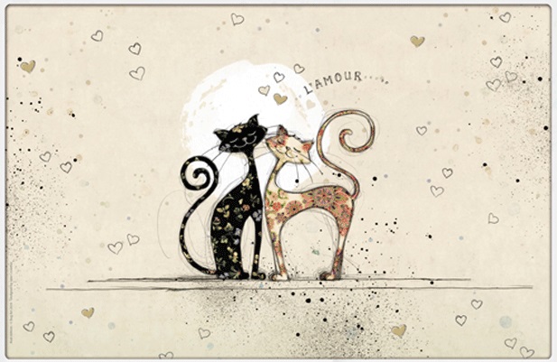 Suport pentru masa Chats Amoureux -Multicolor Kiub