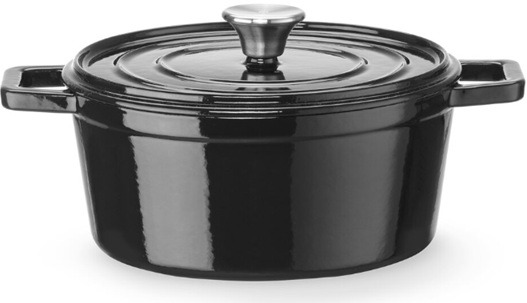 Tava din fonta emailata, HENDI, 3,7L, Negru, 317x240x(H)105mm
