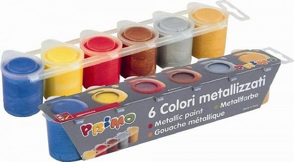 Tempera Morocolor metalizata, 25 ml, 6 culori/set (MC15522)