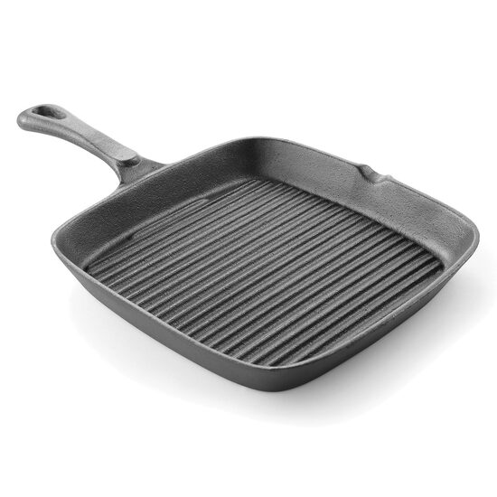 Tigaie profesionala grill din fonta, Hendi, 230x370x(H)25 mm