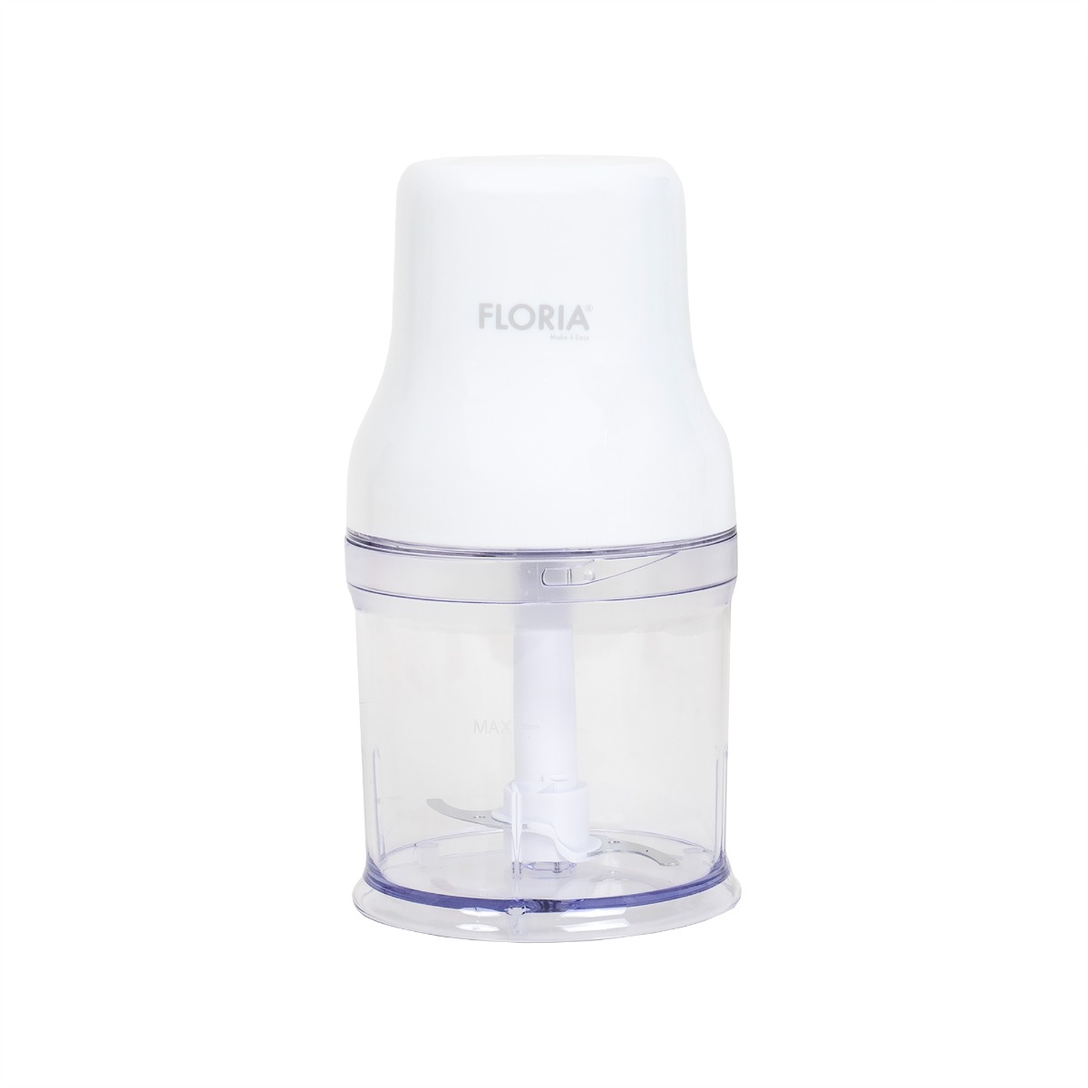 Tocator legume-fructe (chopper), putere 200W, capacitate vas 500 ml, cutit inox,alb,Floria