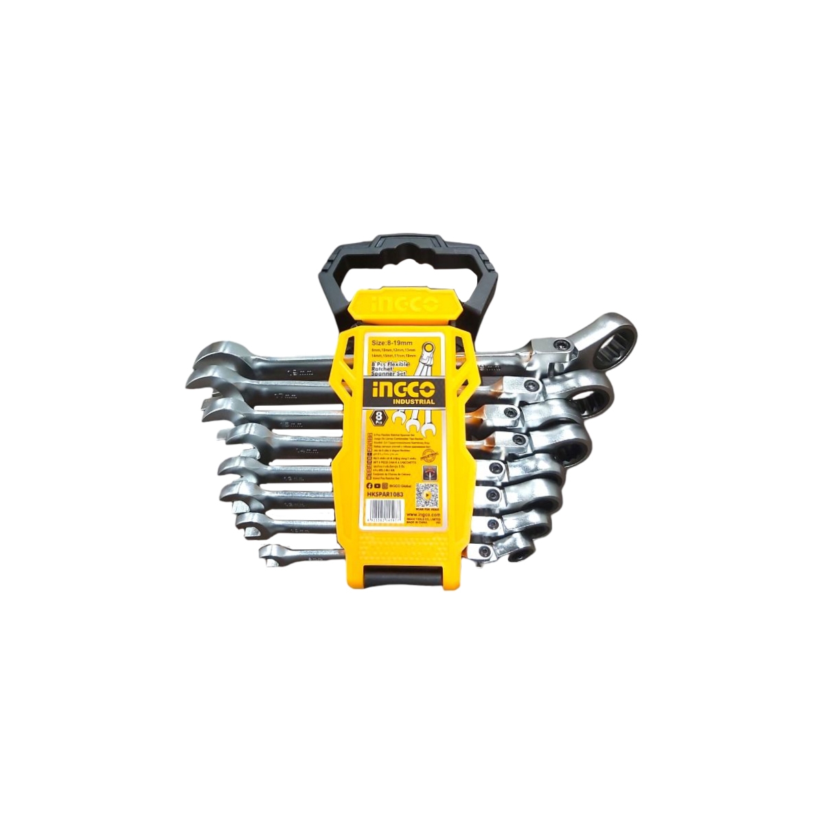 TRUSA CHEI COMBINATE CU CLICHET CU CAP FLEXIBIL 8-19MM 8PCS HKSPAR1083