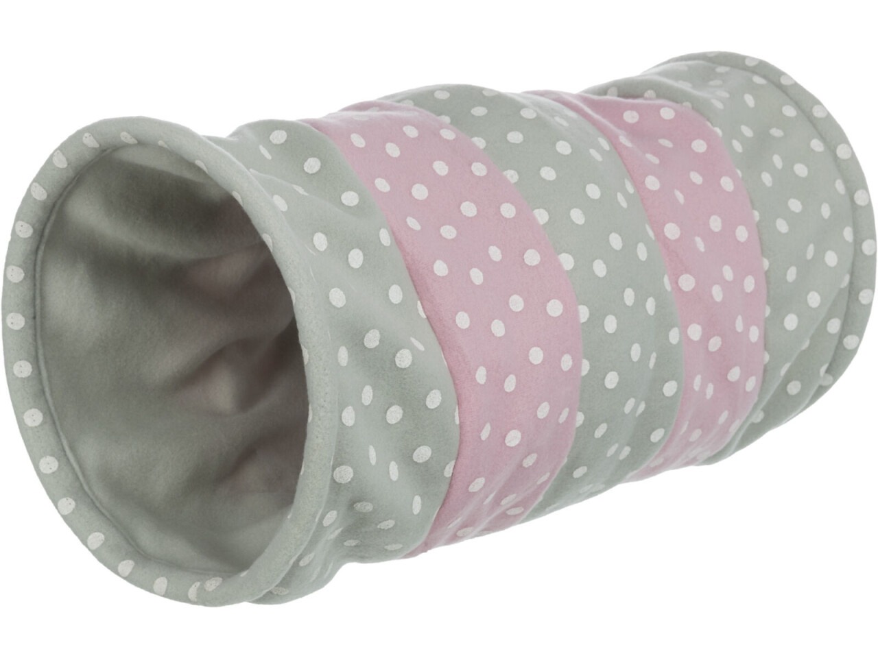 Trixie Tunel De Joaca Pentru Pisici, Cu Folie Fosnitoare, Fleece, 25x50 cm, Gri/Roz, 4291