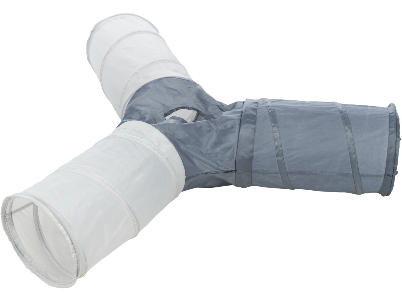 Trixie Tunel De Joaca Pentru Pisici, Cu 4 Intrari, Nailon, 3/22x50 cm, Gri Inchis/ Gri Deschis, 4305
