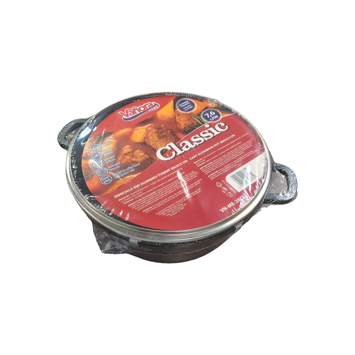 VANOR HOME CLASIC SEMIOALA ALUMINIU 28X12.5CM 7.6L VN-ME-28CL