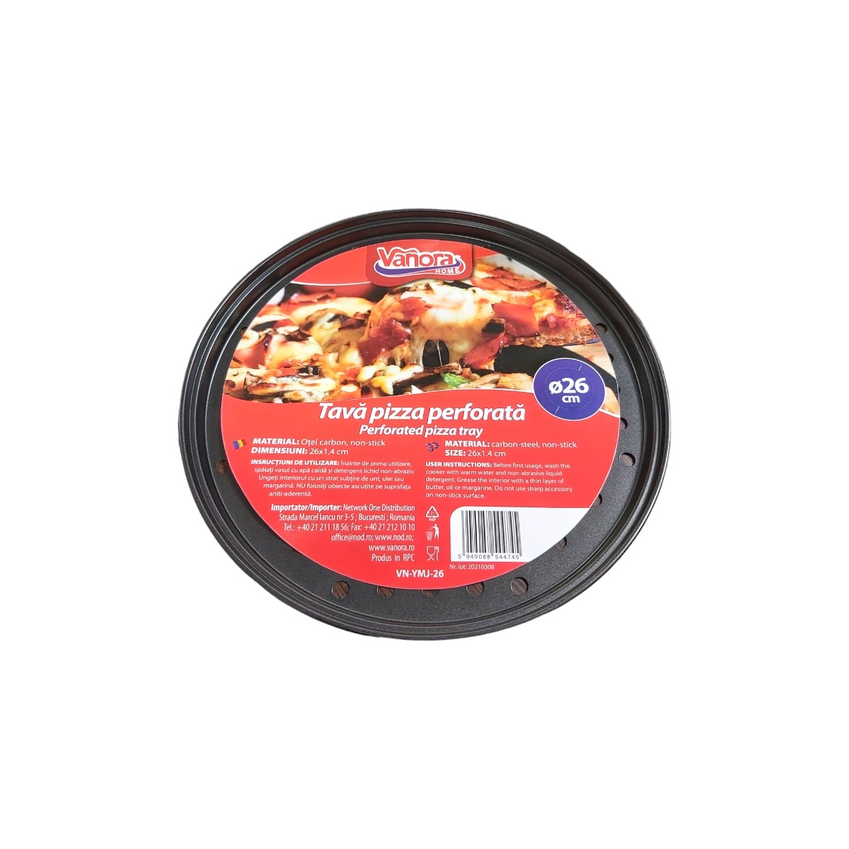 VANORA TAVA PIZZA PERFORATA 26X1.4CM VN-YMJ-26