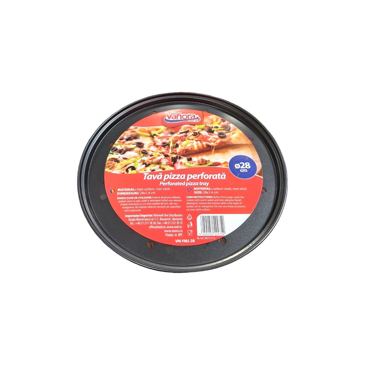 VANORA TAVA PIZZA PERFORATA 28X1.4CM VN-YMJ-28