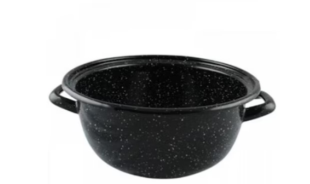 VAS BOMBAT PENTRU CARTOFI 20 CM NEGRU PICATELE 026PIC/20