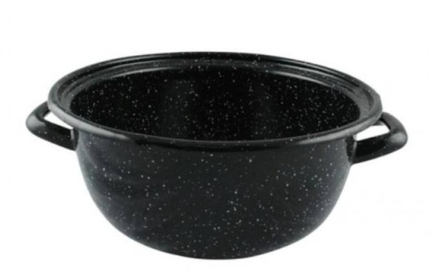VAS BOMBAT PENTRU CARTOFI 24 CM NEGRU PICATELE 026PIC/24