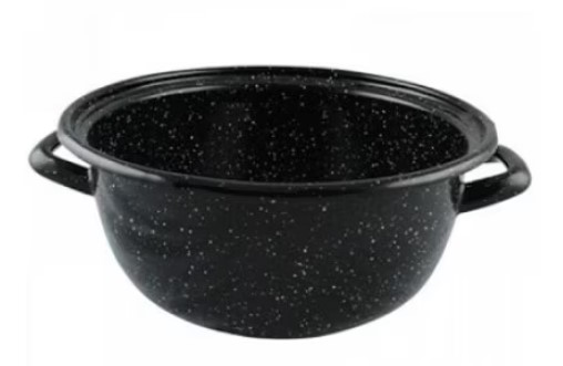 VAS BOMBAT PENTRU CARTOFI 28 CM NEGRU PICATELE 026PIC/28
