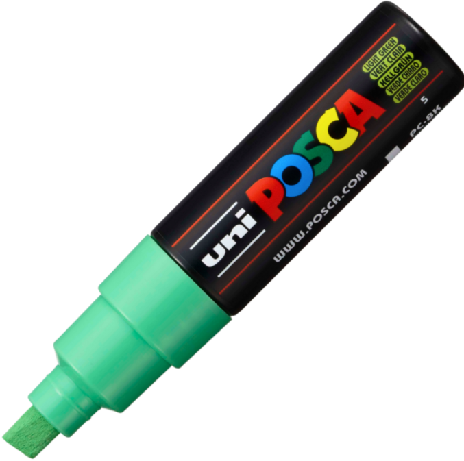 Marker UNI PC-8K 8. 0 mm varf tesit verde deschis Posca M91