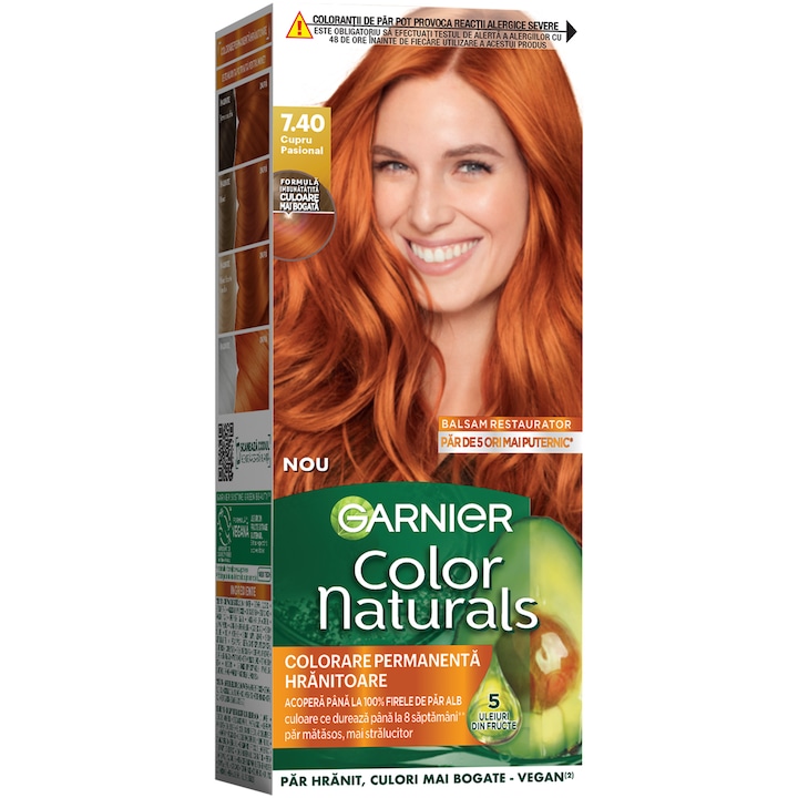 GARNIER COLOR NATURALS VOPSEA DE PAR 7.40+ CUPRU PASIONAL