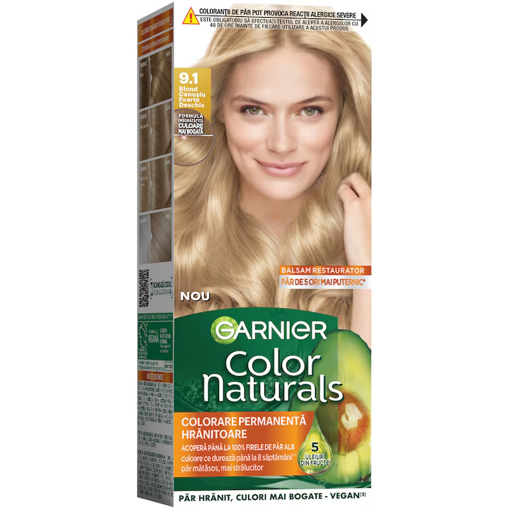 GARNIER COLOR NATURALS VOPSEA DE PAR 9.1 BLOND CENUSIU FOARTE DESCHIS