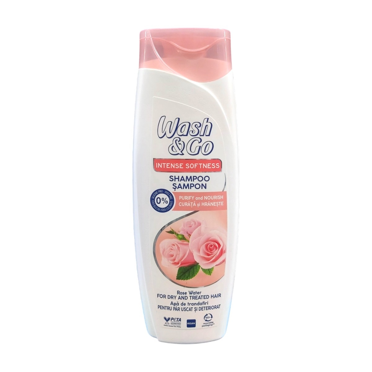 WASH&GO SAMPON INTENESE SOFTNESS ROSE WATER 360ML