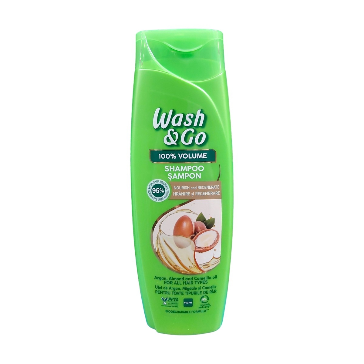 WASH&GO SAMPON TOATE TIPURILE DE PAR ARGAN&MIGDALE 360ML