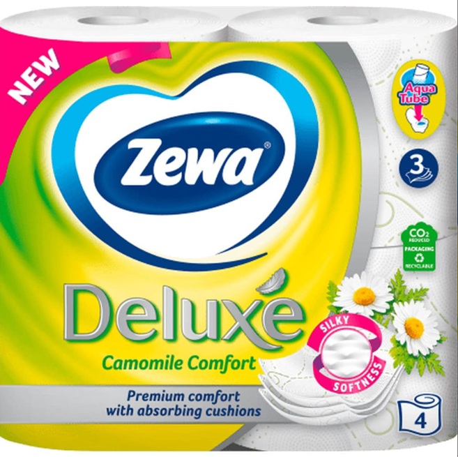 ZEWA DELUXE HARTIE IGIENICA 4ROLE CAMOMILE COMFORT 3STR