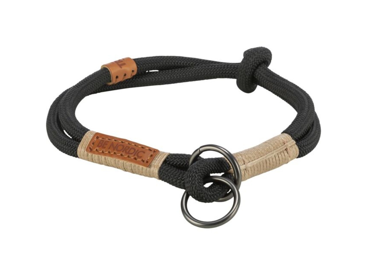 Trixie Zgarda Coarda Be Nordic, Strangulanta, M: 45 cm / 8 mm, Negru/Nisipiu, 17275