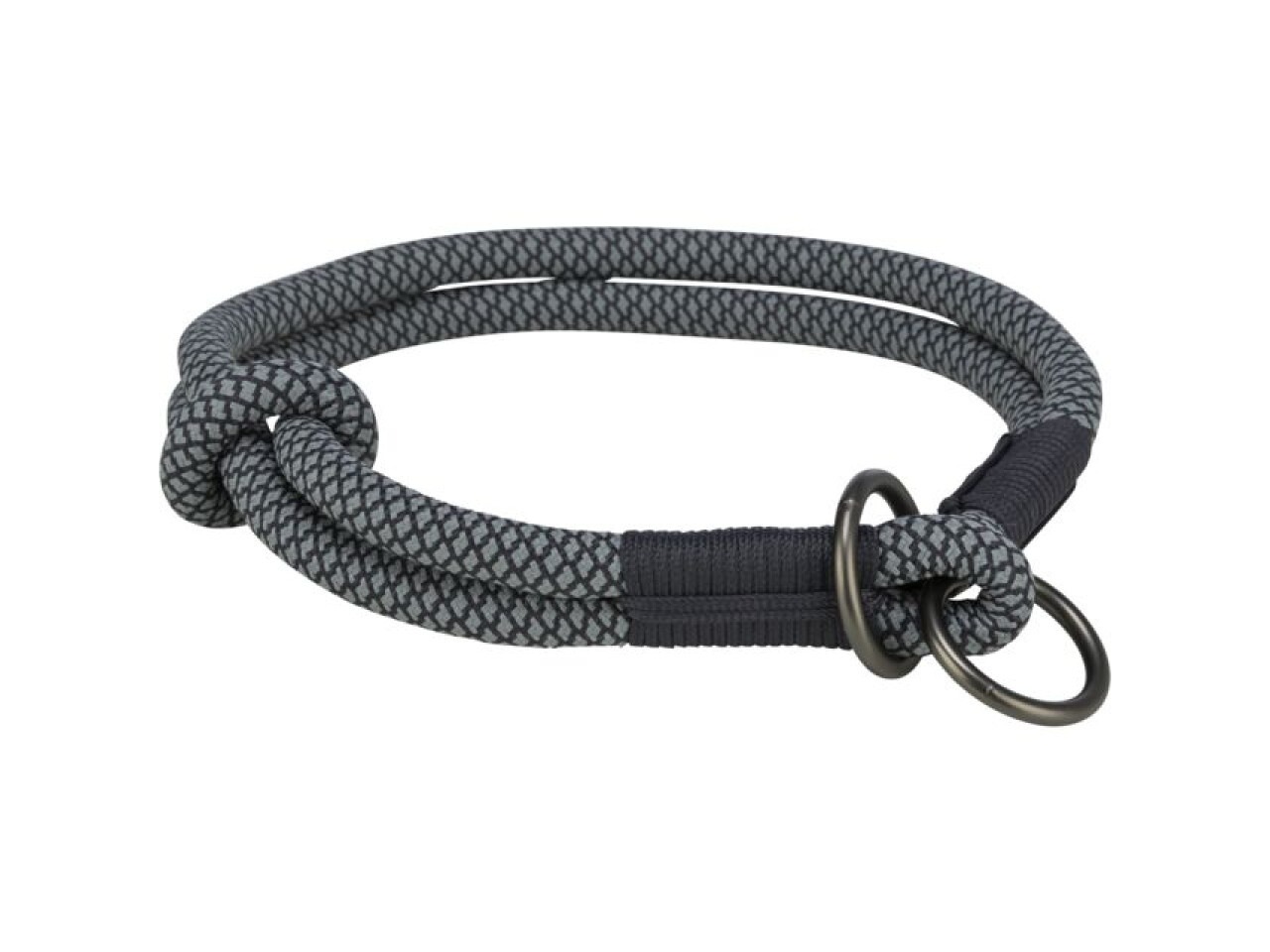 Trixie Zgarda Coarda Soft, Strangulanta, M: 40 cm / 10 mm, Negru/Gri, 1984601