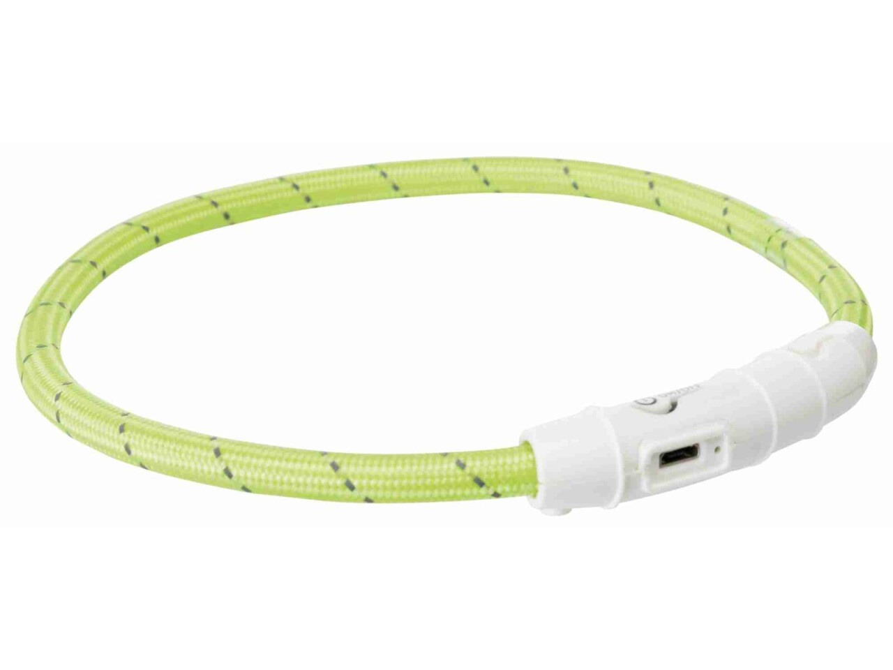 Trixie Zgarda Cu Led, Incarcare USB, L-XL: 65 cm/7 mm, Verde, 12702
