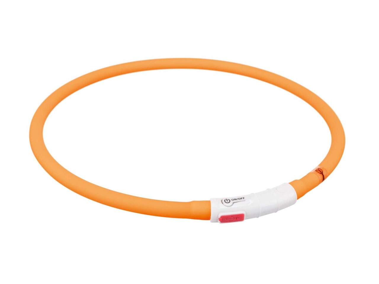 Trixie Zgarda Cu Led, Incarcare USB, XS-XL: 70 cm/10 mm, Portocaliu, 12646
