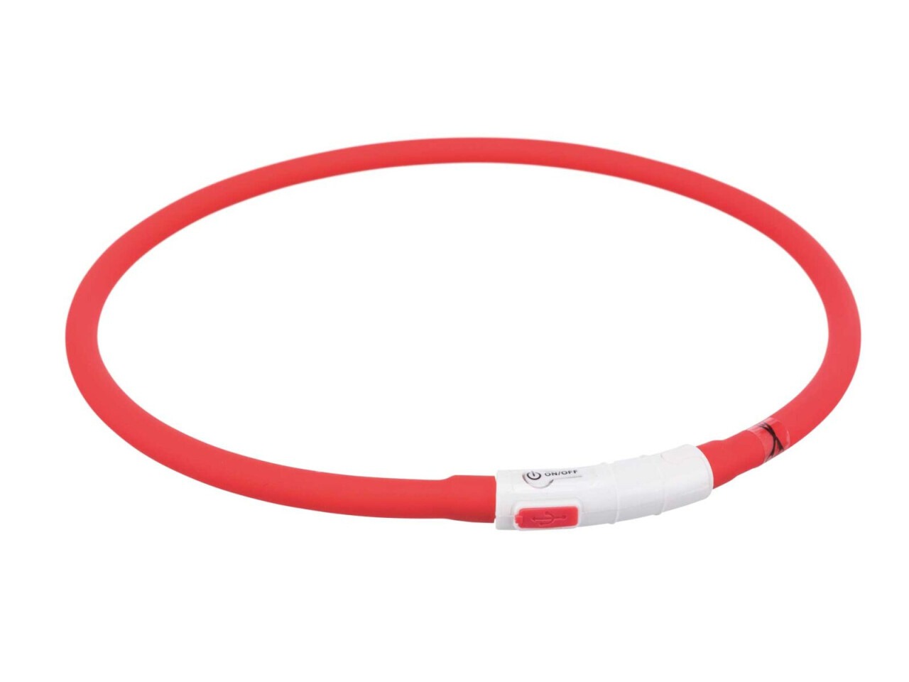 Trixie Zgarda Cu Led, Incarcare USB, XS-XL:70 cm/10 mm, Rosu, 12643