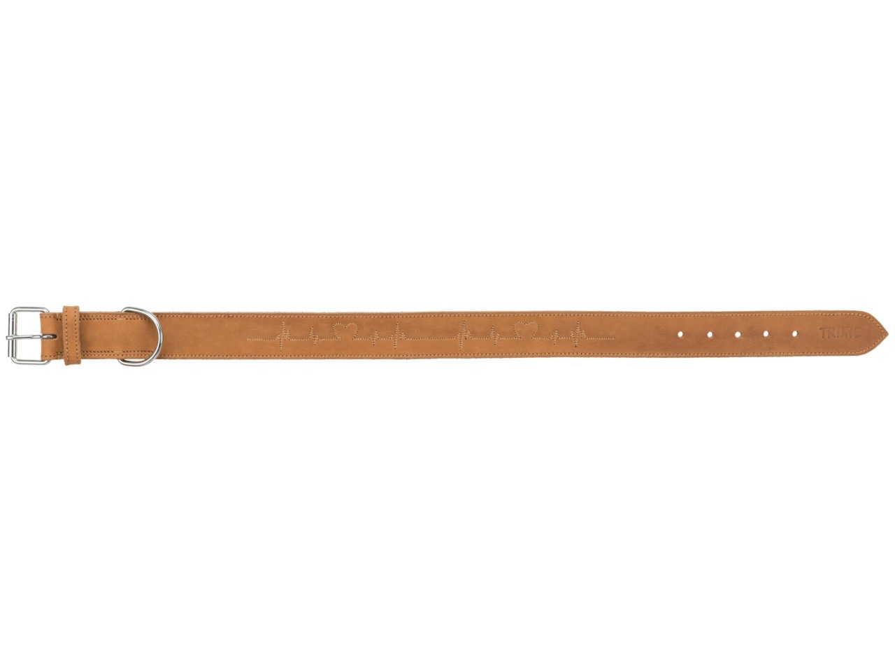 Trixie Zgarda Piele Rustic Heartbeat, M: 38-47 cm / 40mm, Maro, 19015